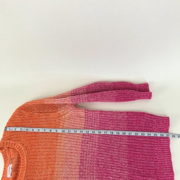 Calvin Klein Colorblock Pullover Sweater Women's XL Crew Neck 100% Cotton Knit - Picture 9 of 9